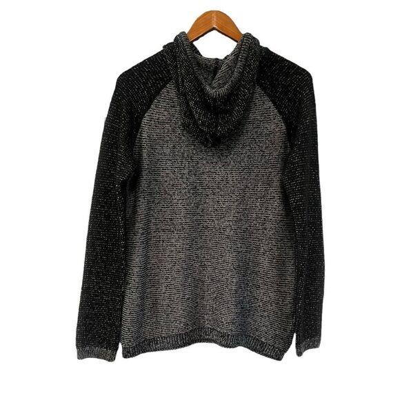 Eddie Bauer Black and Gray Knit Women's Sweater Hoodie - Picture 9 of 9